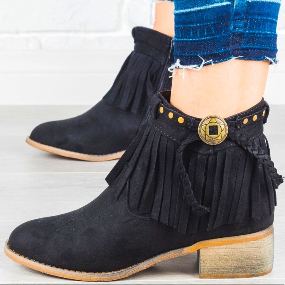 Bandit Fringe Ankle Booties